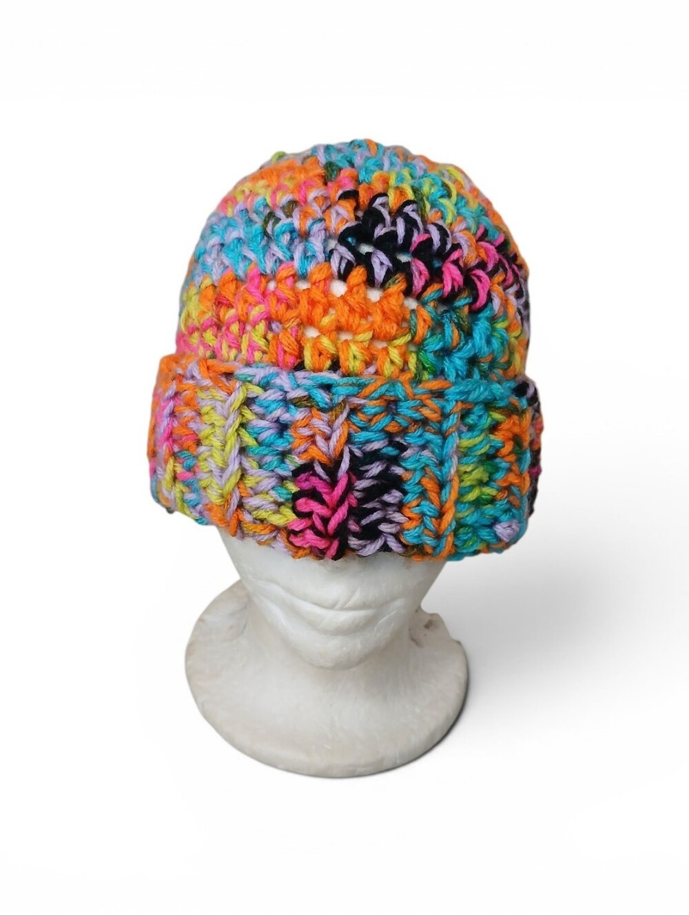 Handmade Multicolor Chunky Crochet Beanie